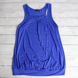 Traleubie Casual Workout Tank Top Size M Blue Racerback